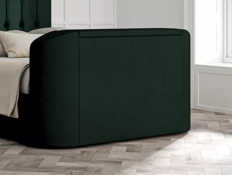 Dorchester Upholstered Hugo Bottle Green Ottoman TV Bed - Bed Frame Only
