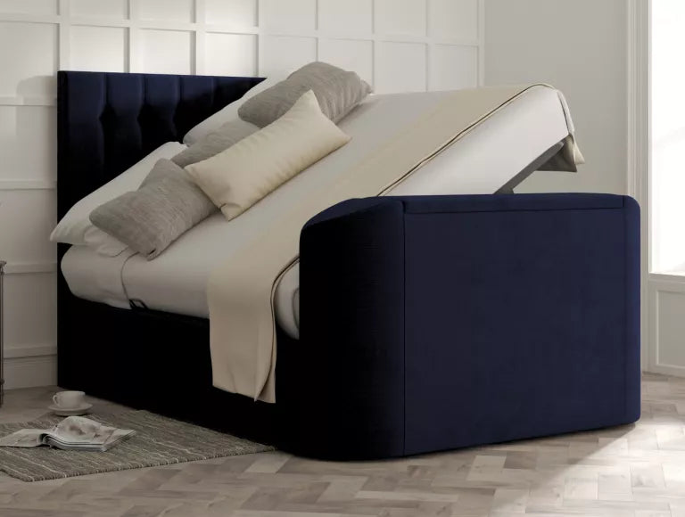 Dorchester Upholstered Hugo Royal Ottoman TV Bed - Bed Frame Only
