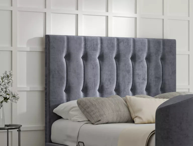 Dorchester Upholstered Hugo Platinum Ottoman TV Bed - Bed Frame Only