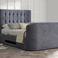 Dorchester Upholstered Hugo Platinum Ottoman TV Bed - Bed Frame Only