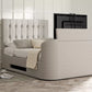 Dorchester Upholstered Linea Fog Ottoman TV Bed - Bed Frame Only
