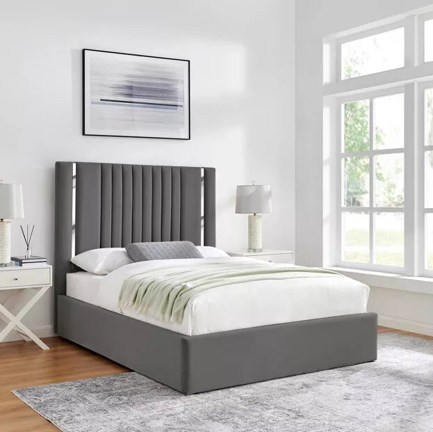 Divan Bed Frame Plush Velvet Ottoman Gas Lift Storage Double & King Size Bed