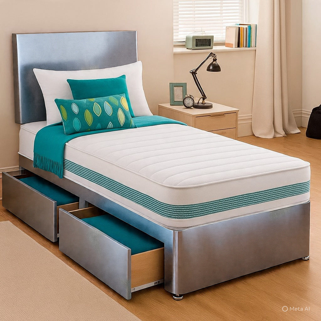 Single Divan Bed Set - Choice of Mattress & Optional Storage