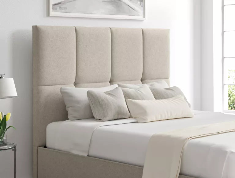 Napoli Trebla Flax Upholstered Ottoman Bed Frame Only