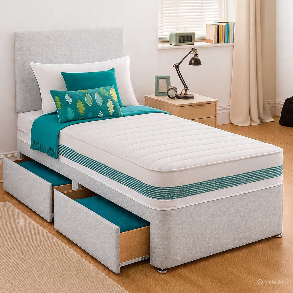 Single Divan Bed Set - Choice of Mattress & Optional Storage