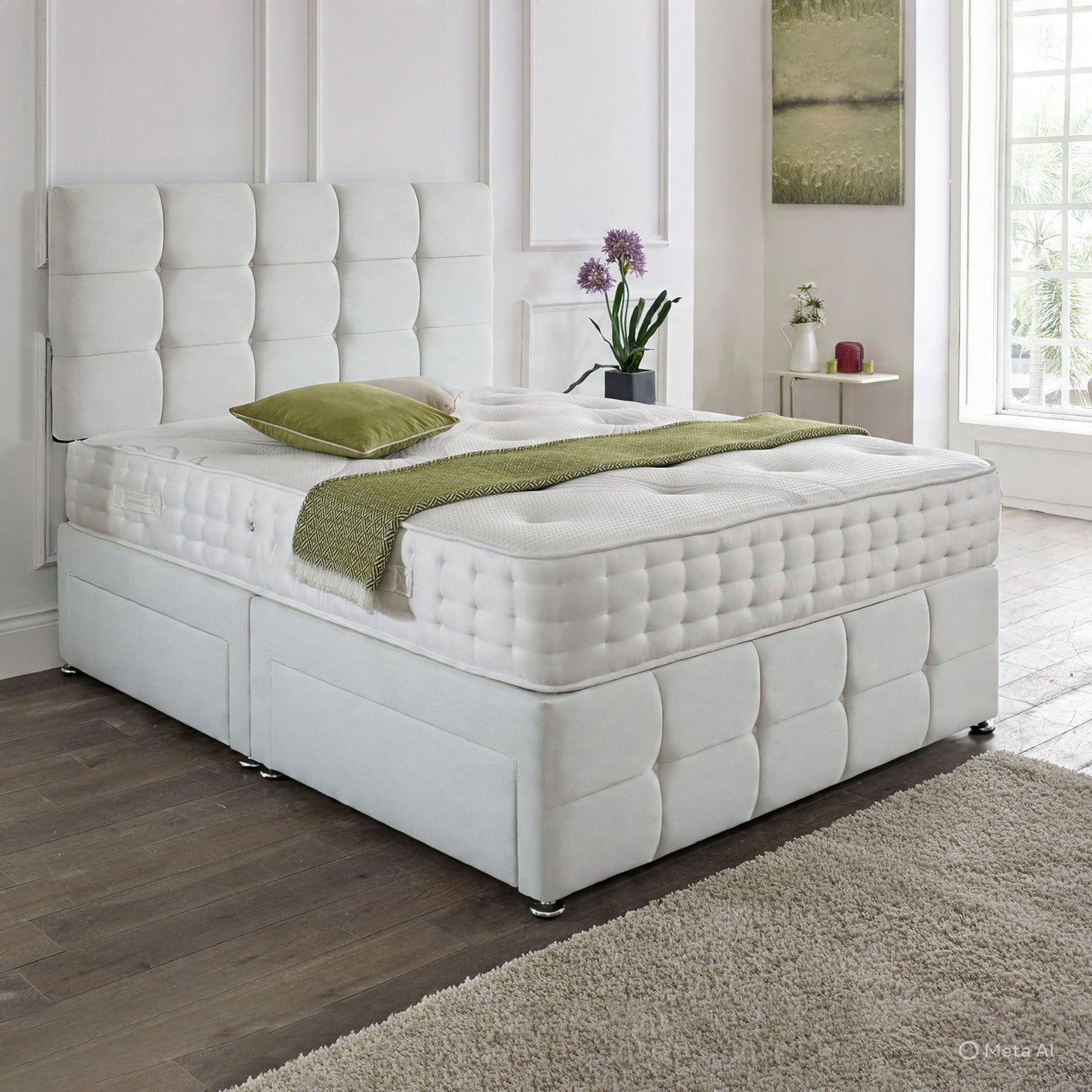 Rio Matching Headboard & Footboard Divan Set - Choice of Mattress & Optional Storage